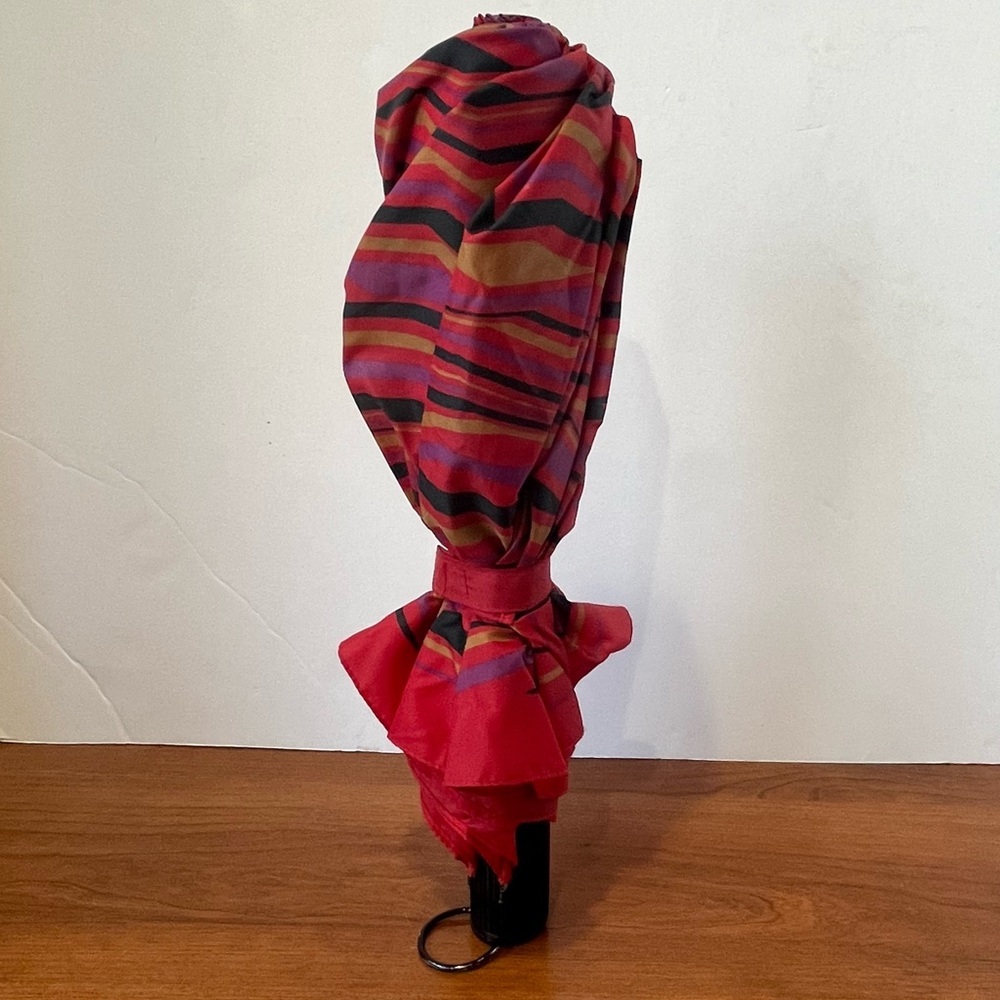 Vintage Yves Saint Laurent Umbrella Pink Purple Black Tan - Picture 4 of 16